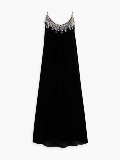 Zimmermann Crystal-embellished velvet midi dress