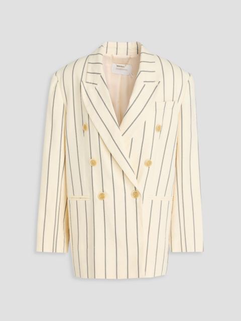 Zimmermann Double-breasted striped linen-blend blazer