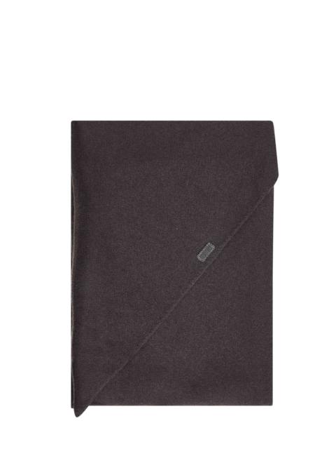 Brunello Cucinelli Brunello Cucinelli Women Coffee Cashmere Large Scarf With Monili