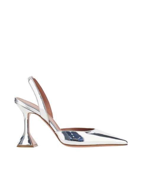 Amina Muaddi Amina Muaddi Women 'Holli' Metallized Leather Slingback Pumps