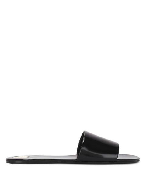 SAINT LAURENT Saint Laurent Glazed Leather Carlyle Slides