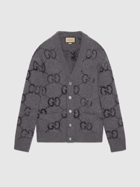 GUCCI Wool cardigan with GG intarsia