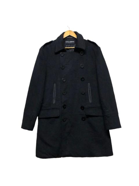 Dolce & Gabbana Wool Blend Double Breasted Overcoat