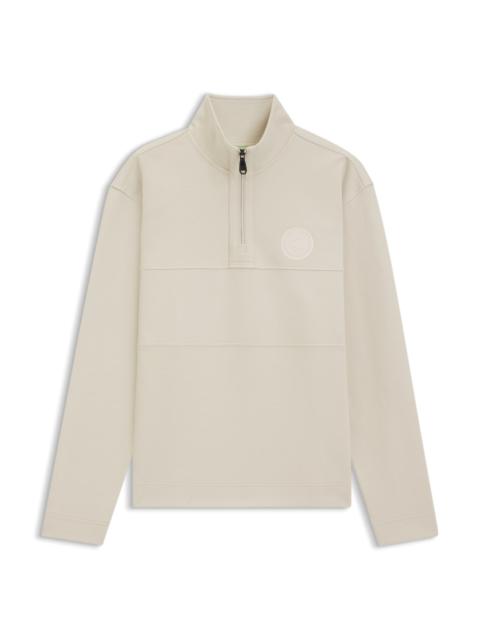 BOSS COTTON-BLEND SWEATSHIRT WITH TENNIS-THEMED LOGO