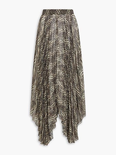 Isabel Marant Alena pleated printed chiffon midi skirt