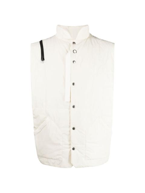 zip-detail padded gilet jacket