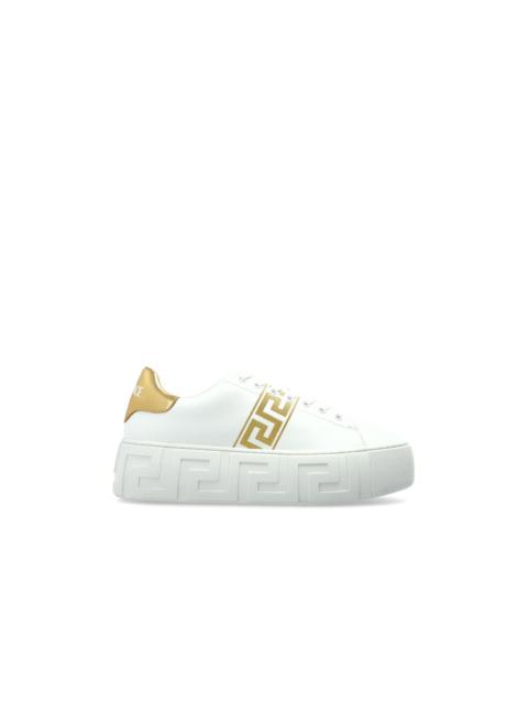 VERSACE VERSACE 'LaGreca' Women's White Platform Sneakers New And Au