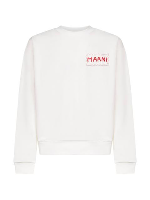 Marni White cotton Marni label sweatshirt