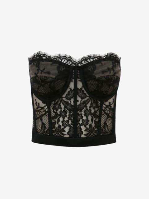 Alexander McQueen Lace Corset in Black