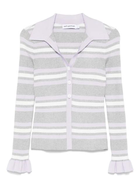 self-portrait Self-Portrait Women Grey Striped Ribbed Sweater