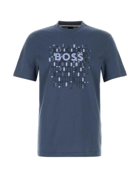 BOSS Boss Men Air Force Blue Cotton T-Shirt