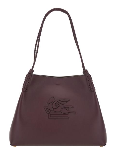 Etro Etro Women 'Libra' Bordeaux Big Shoulder Bag With Logo Embroidery On The Front And Braided Handles I
