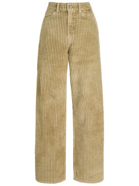 Our Legacy Our Legacy Full Cut Distressed Terry-corduroy Trousers