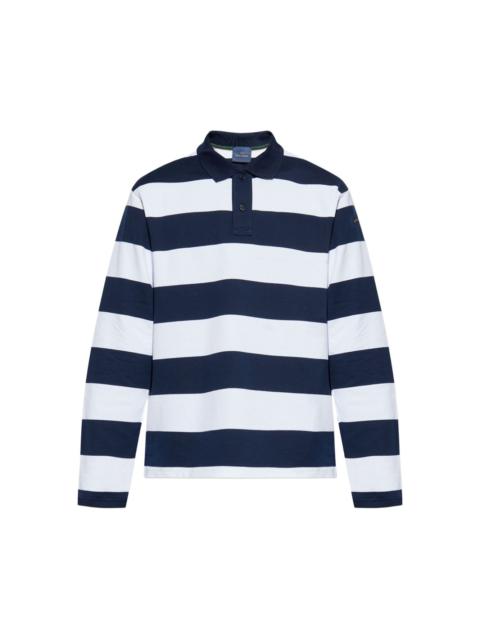 striped long-sleeve polo shirt