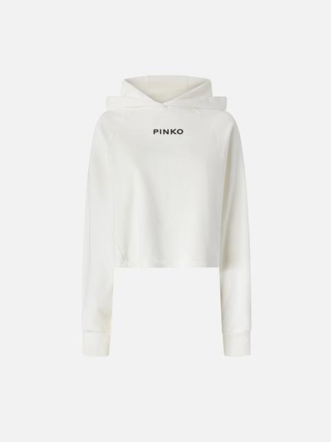 PINKO CROPPED SWEATSHIRT WITH EMBROIDERY