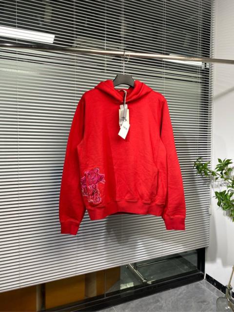 Dior Dior Kenny Scharf Hooded Embroidered Red Hoodie