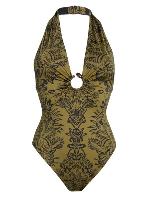 ULLA JOHNSON Ulla Johnson Milos One-Piece Swimsuit in Olive Flora at Nordstrom