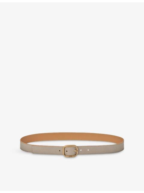 Loewe Rounded-Buckle Leather Belt