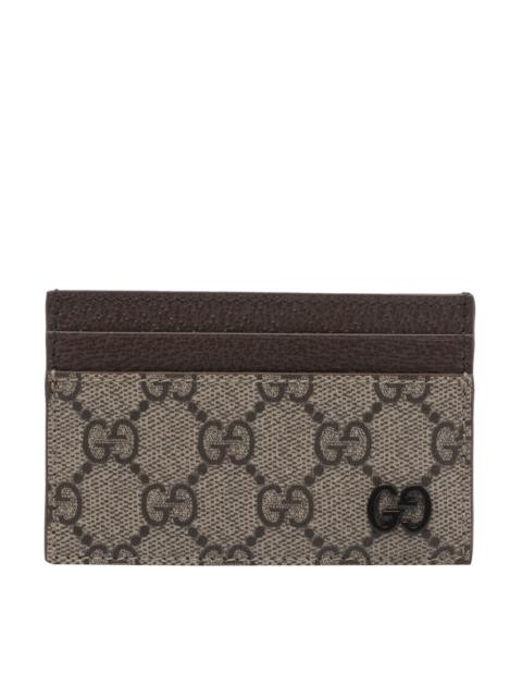 GUCCI Gucci Men Gg Cards Holder With Brown Finishes