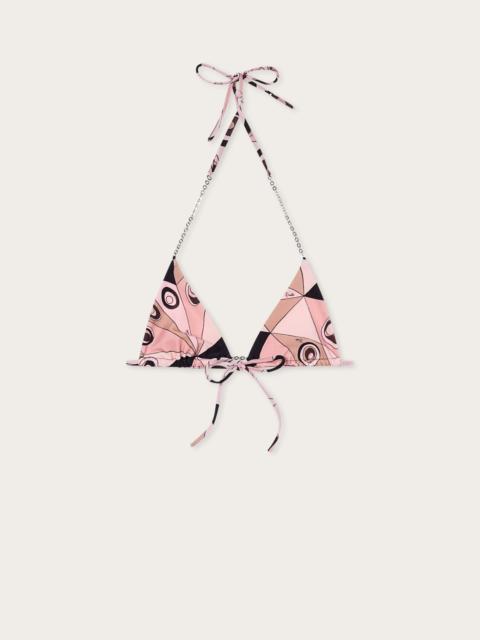 PUCCI OCCHI PRINT TRIANGLE BIKINI TOP