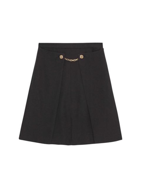 tailored twill midi skirt