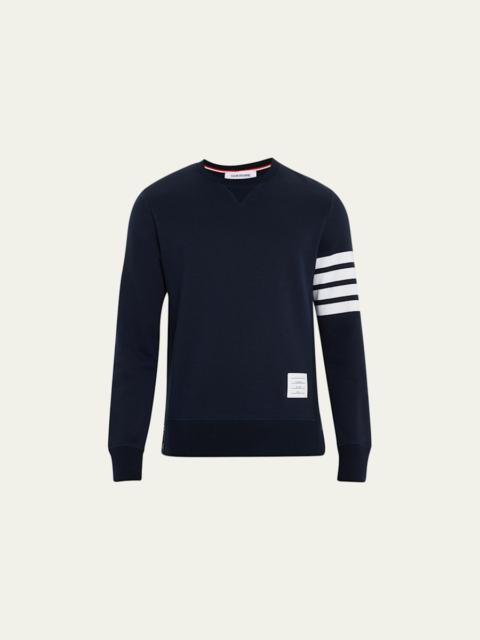Thom Browne Men's Classic Crewneck Sweatshirt with Striped Sleeve