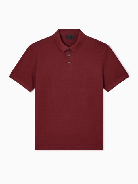 EMPORIO ARMANI US EXCLUSIVE JACQUARD JERSEY POLO SHIRT