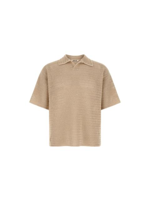 AURALEE Auralee Tussah Brown Polo Shirt New & Authentic (Men's size: