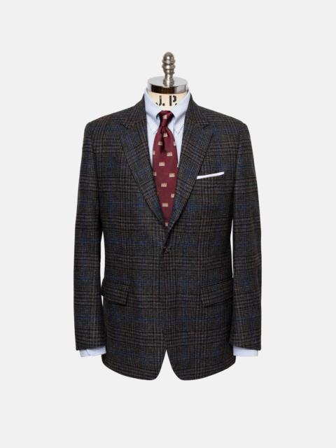 J. PRESS MADE-IN-CANADA BLUE, RUST & BROWN GLEN PLAID WOOL SPORT COAT
