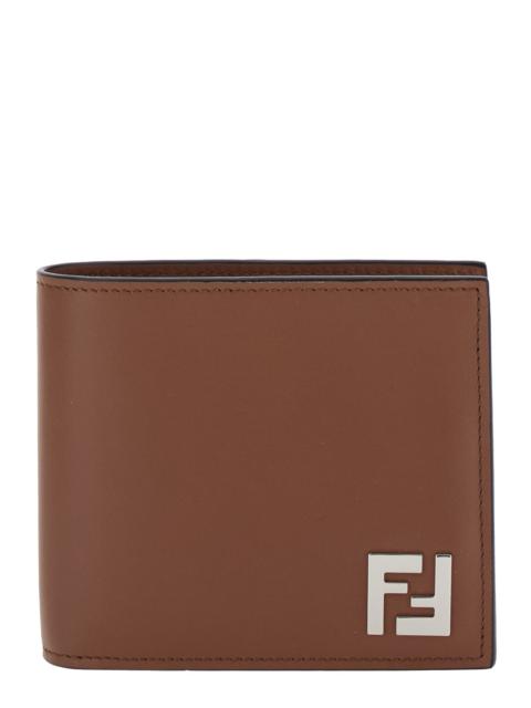 FENDI Fendi Men Brown Bi-Fold Wallet With Ff Plaque On The Front In Leather Man