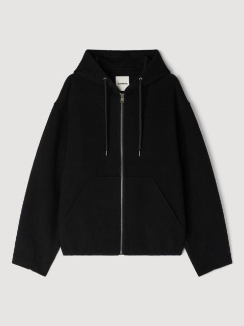 Sandro HOODED ZIP-UP WOOL JACKET