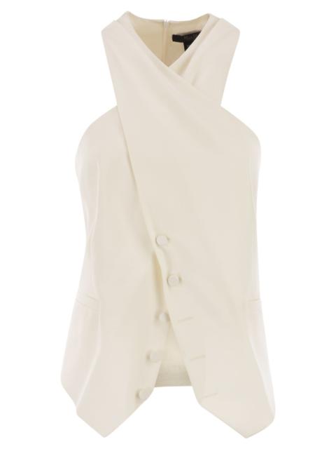 Max Mara Maxmara Women Selva - Wool Gabardine And Satin Waistcoat