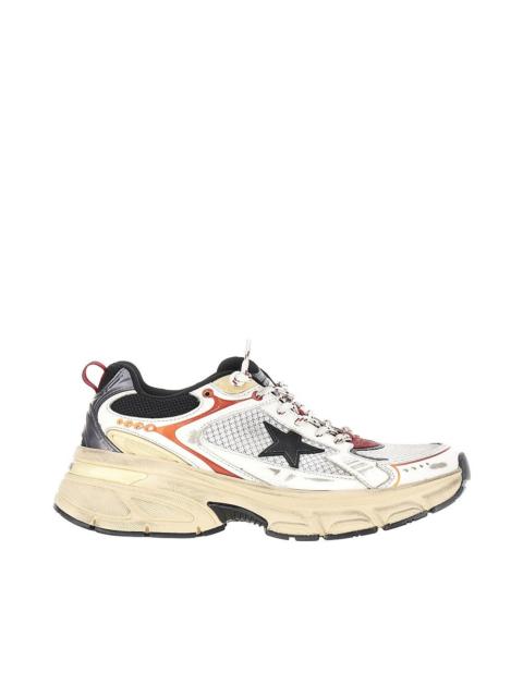 Golden Goose Golden Goose Lightstar Mesh and Leather Sneakers White