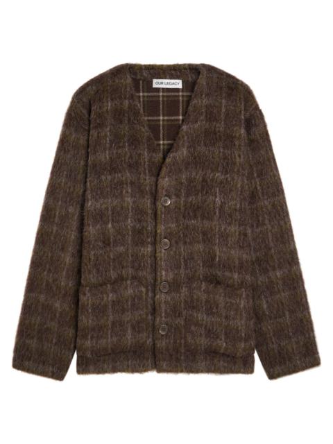 Our Legacy Our Legacy Checked Brushed Wool-blend Cardigan
