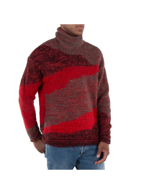 Other Designers Viridi-Anne Men's Red Reversible Grunge Sweater