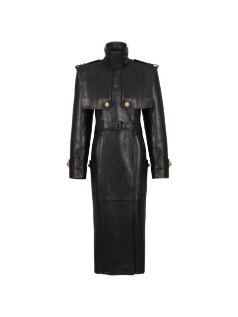 belted lambskin trench coat