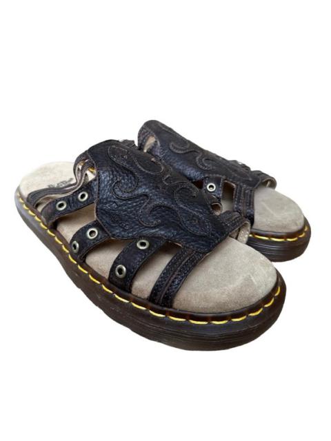 Dr. Martens Dr. Martens Chunky Sandals Flat Slide Slip On Cushioned Leather Strap Brown 6