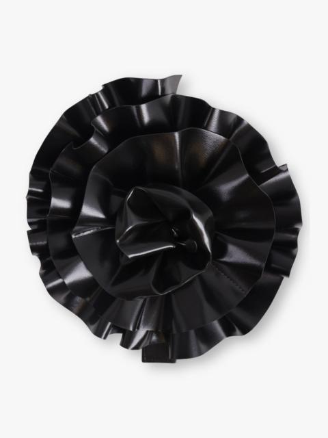 VAQUERA FLOWER CORSAGE CLUTCH BAG | BLACK