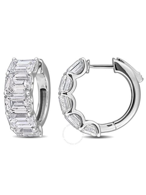 Other Designers Created Forever 7 1/2ct TW Octagon Cut Lab-Grown Diamond Hoop Earrings in 14k White Gold