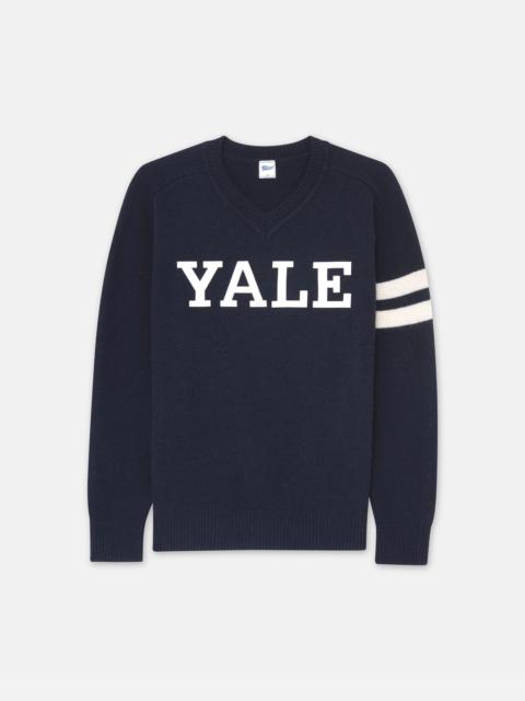 J. PRESS YALE WOOL VARSITY V-NECK SWEATER