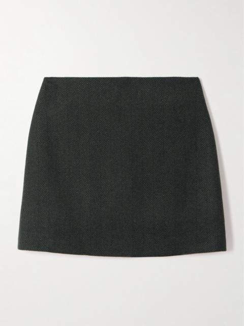 BLAZÉ MILANO Cheveyo Coci Herringbone Wool Mini Skirt