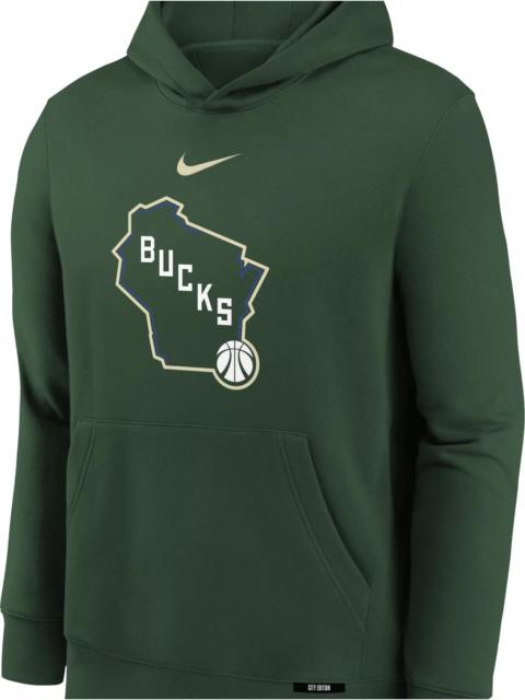 Nike Nike Youth 2025-26 City Edition Milwaukee Bucks Club Logo Hoodie