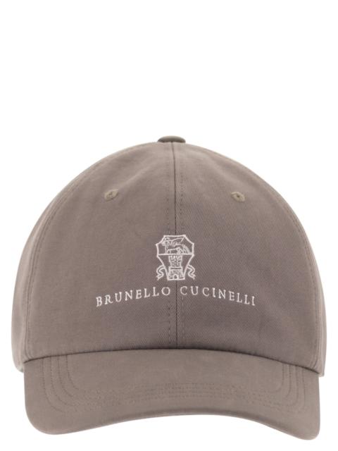 Brunello Cucinelli Brunello Cucinelli Men Baseball Cap In Garment-Dyed Twisted Cotton Gabardine With Embroidered Logo