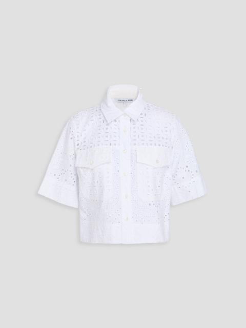 VERONICA BEARD Spruce broderie anglaise cotton shirt