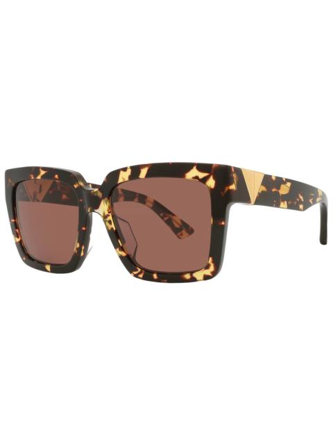 Bottega Veneta Bottega Veneta Brown Square Ladies Sunglasses BV1198SA 002 55