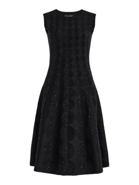 Oscar de la Renta Stretch-Cotton Jacquard Dress black