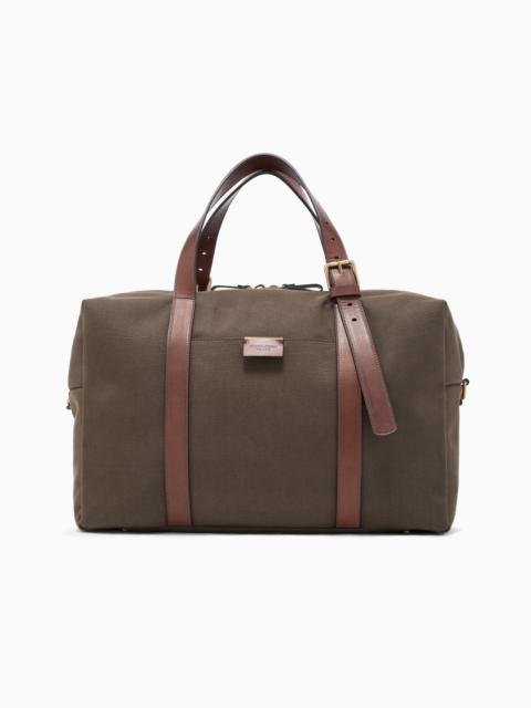 GIORGIO ARMANI CANVAS-AND-LEATHER DUFFEL BAG