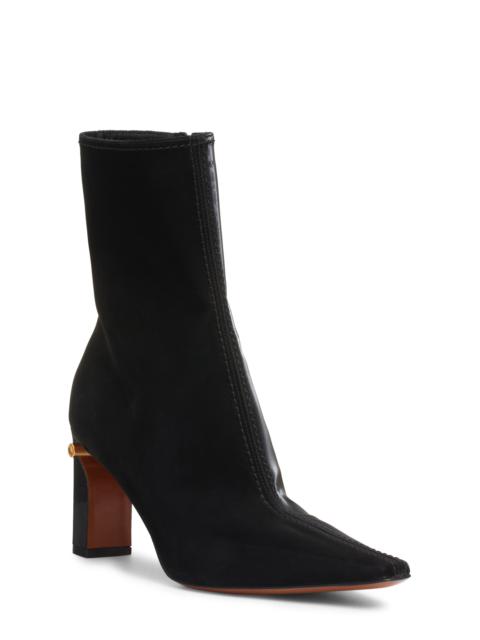 McQueen Block Heel Bootie in Black/Gold at Nordstrom