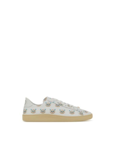 Valentino VALENTINO GARAVANI Printed White Leather Sneakers New And Au