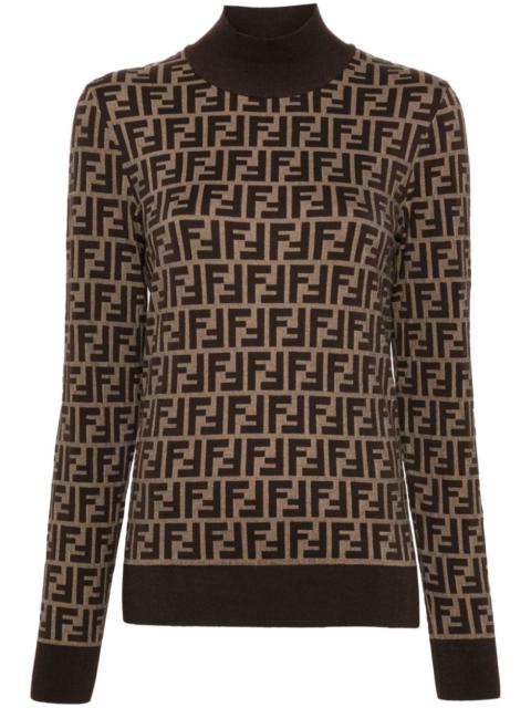 Fendi Women Ff Cotton High-Neck Sweater